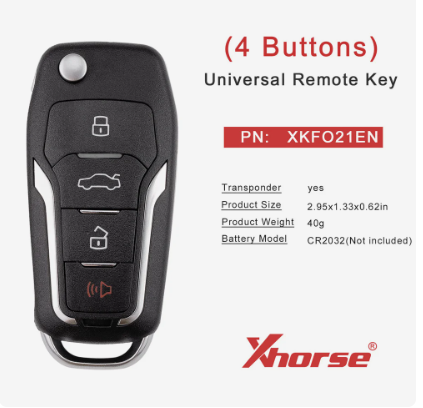 VVDI  Пульт Xhorse XKFO21EN для Ford 2nd Generation Wire Remote, APT:17029