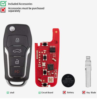 VVDI  Пульт Xhorse XKFO21EN для Ford 2nd Generation Wire Remote, APT:17029
