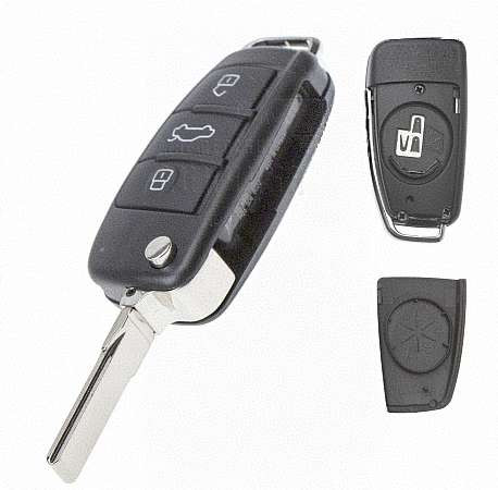 Корпус выкидного ключа AUDI  3 кнопки HU66 авто  АРТ: 03002