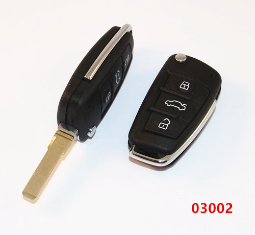 Корпус выкидного ключа AUDI  3 кнопки HU66 авто  АРТ: 03002